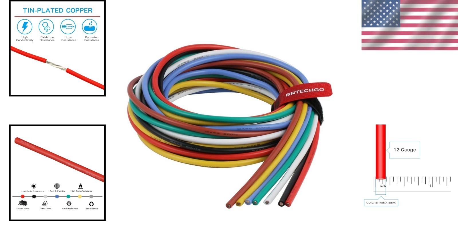 12 Gauge Silicone Wire Kit – 7 Colors, 5ft Length, 680 Strands