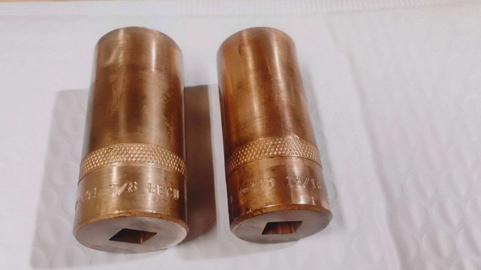 2pc BERYLCO BECU 3/8″ Drive Non-Sparking Deep Sockets, 12-pt ,7/8”,13/16”