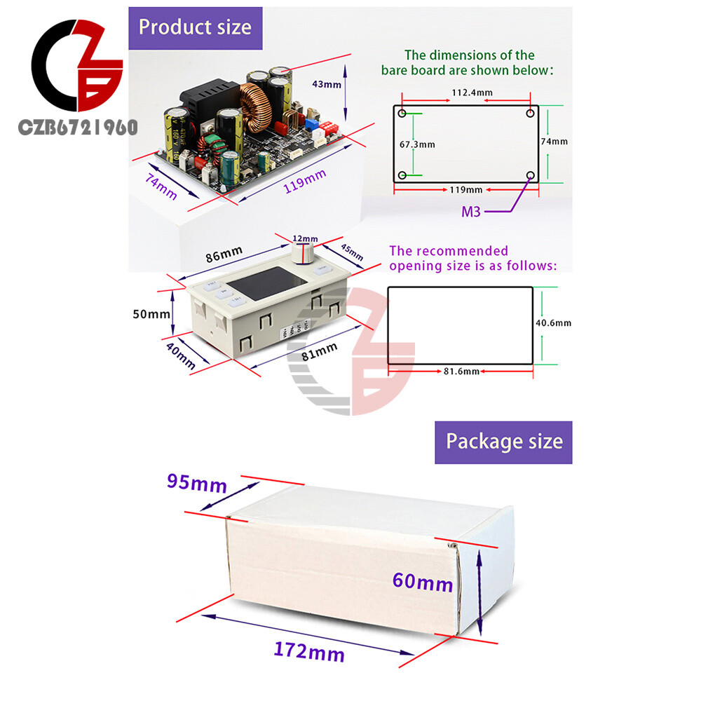 XY12522 CNC DC Adjustable Buck Power Supply Module Constant Voltage Current 22A