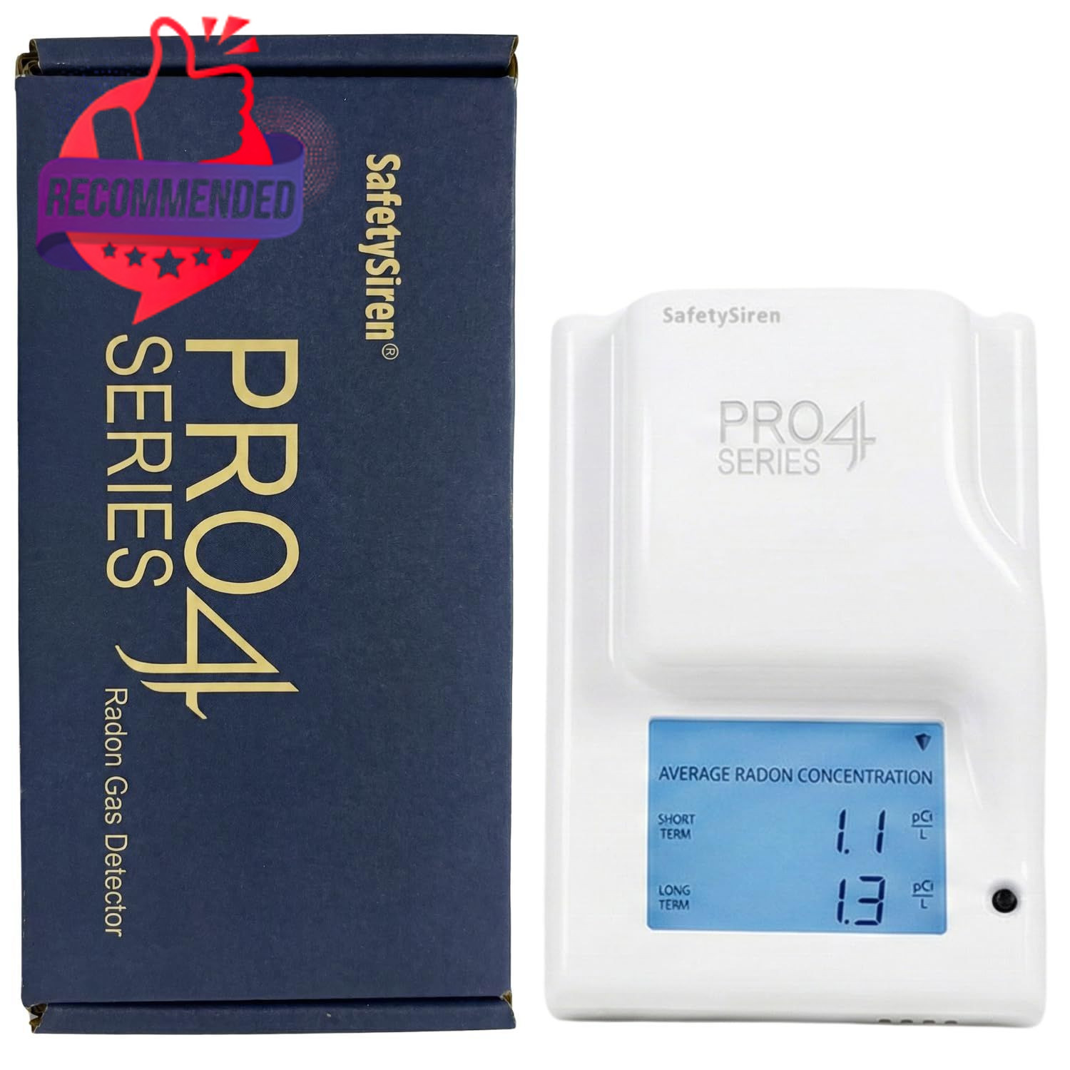 Safety Siren Pro4 Plug-in Radon Detector, Continuous Radon Gas Monitoring With