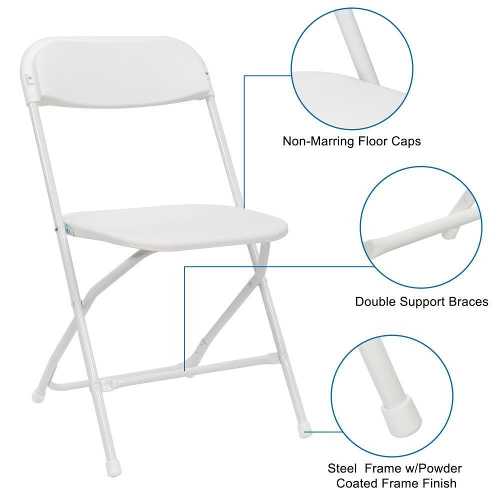 6 Pcs Commercial Plastic Folding Chairs Stackable Wedding Party Seats