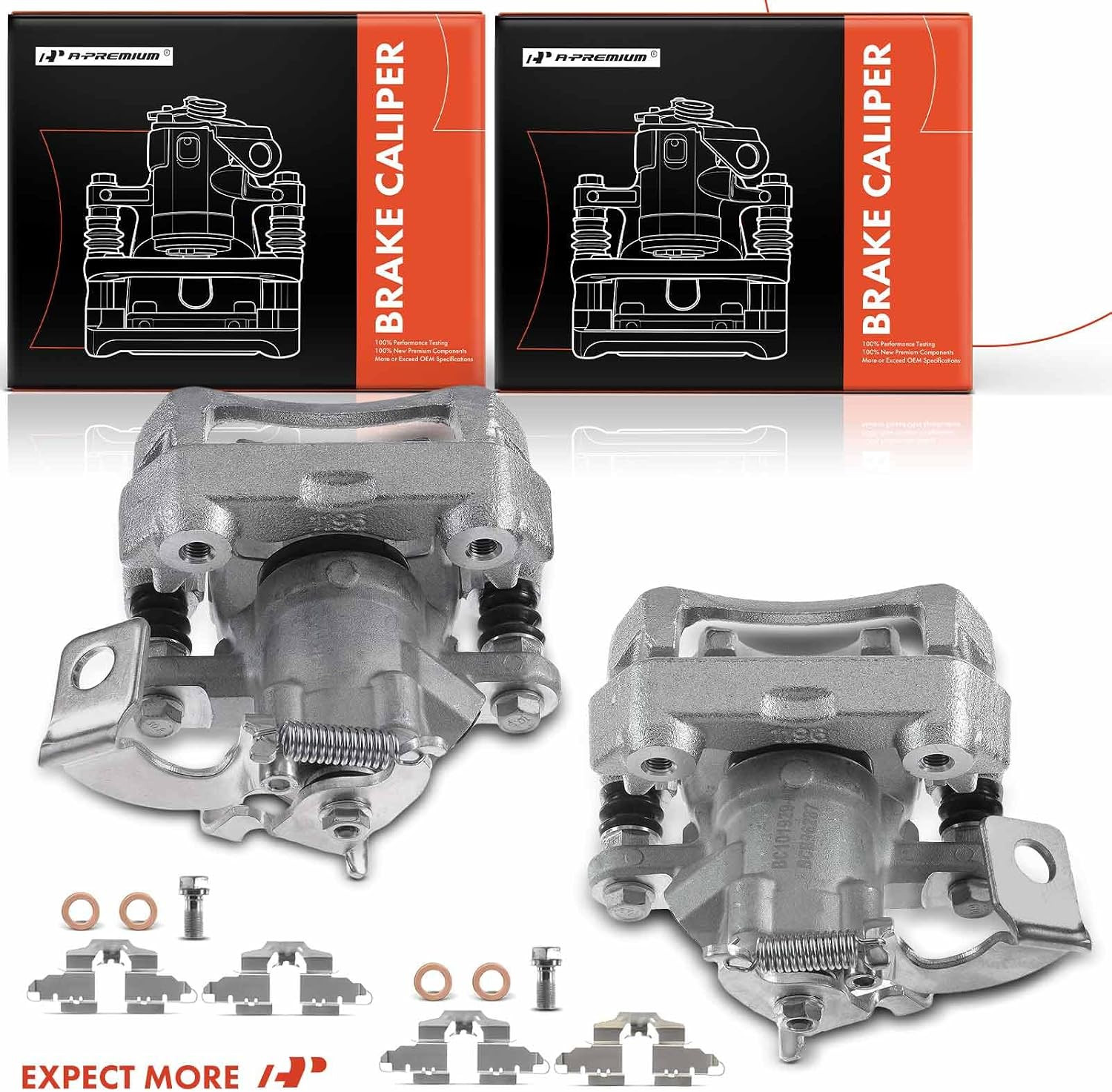 2010-2015 Toyota Prius Plug-In L4 1.8L Rear Brake Caliper Assembly Bracket Pair