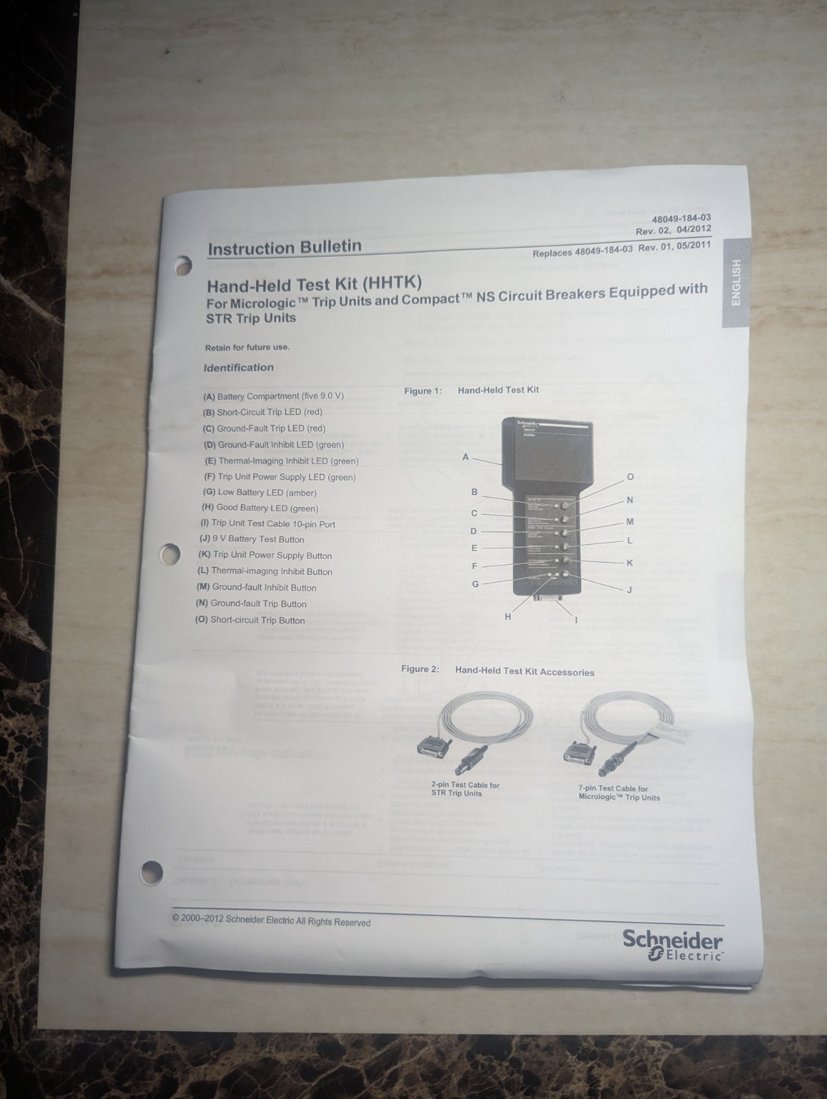 Schneider Electrical Hand-Held Test Kit Model S33594. For Micrologic Trip Units