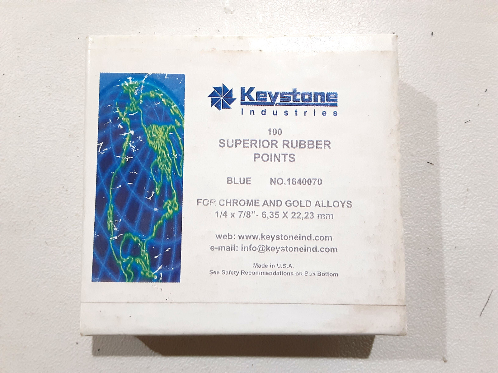 Keystone Rubber Points, Blue, 100pk 1640070 Dental Lab