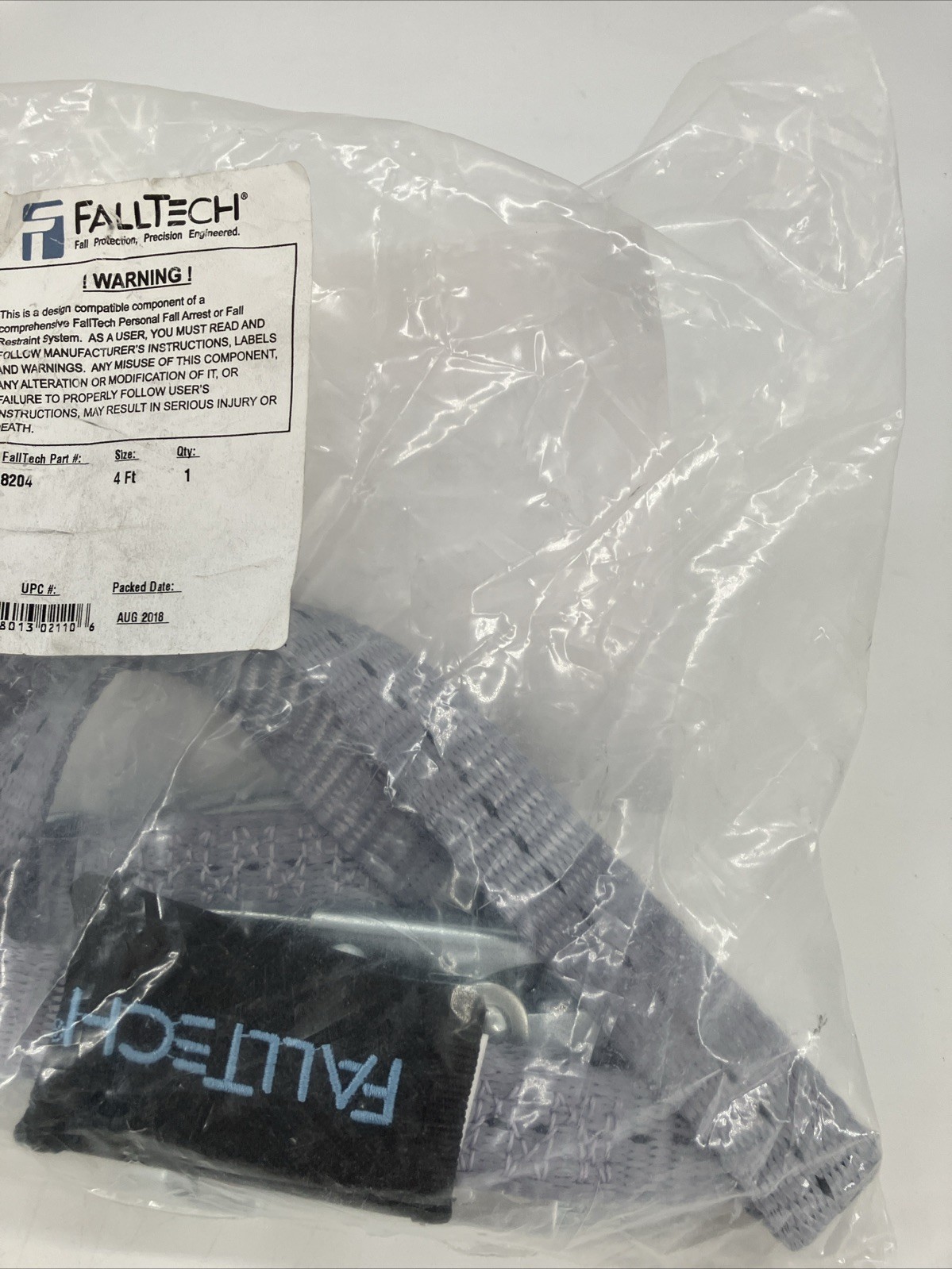 FallTech 8204 4′ Restraint Lanyard, Single Leg, with 2 Snap Hooks