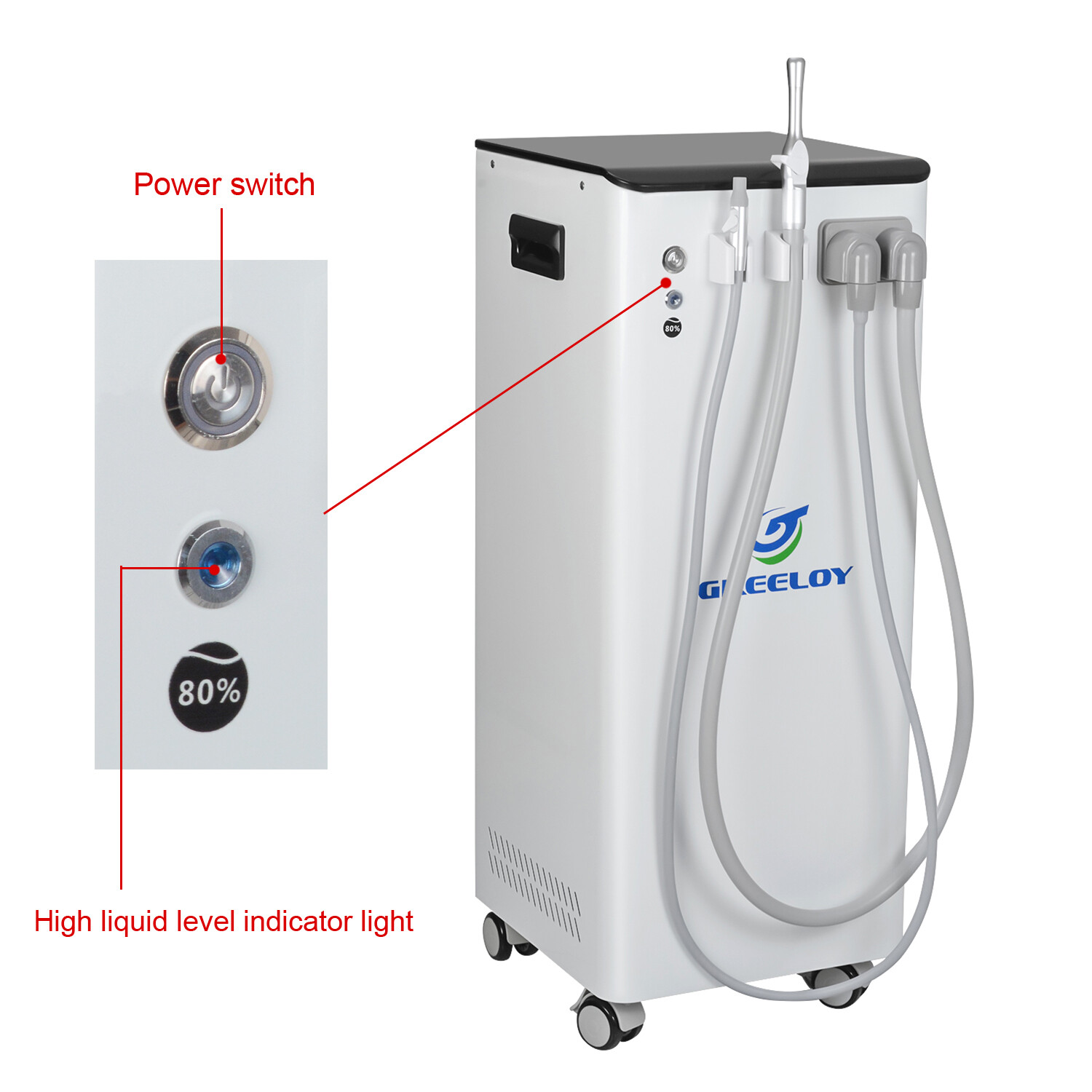 Greeloy GS-M300 Portable Dental Vacuum Pump Suction Unit Dental Suction Machine