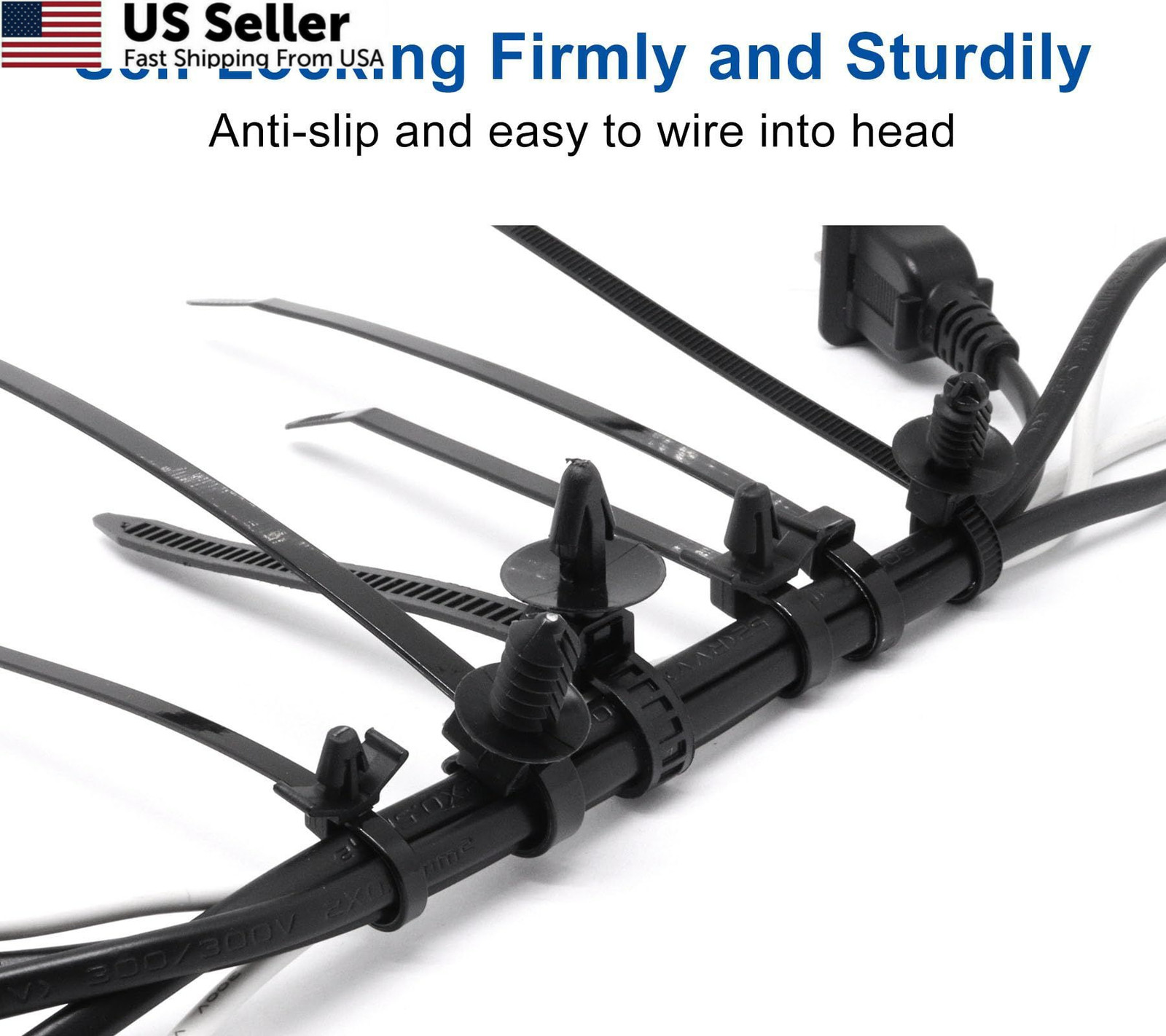 YuGtcen 60pcs Zip Ties Assorted Sizes, 6 Popular Size Push 60pcs, Black