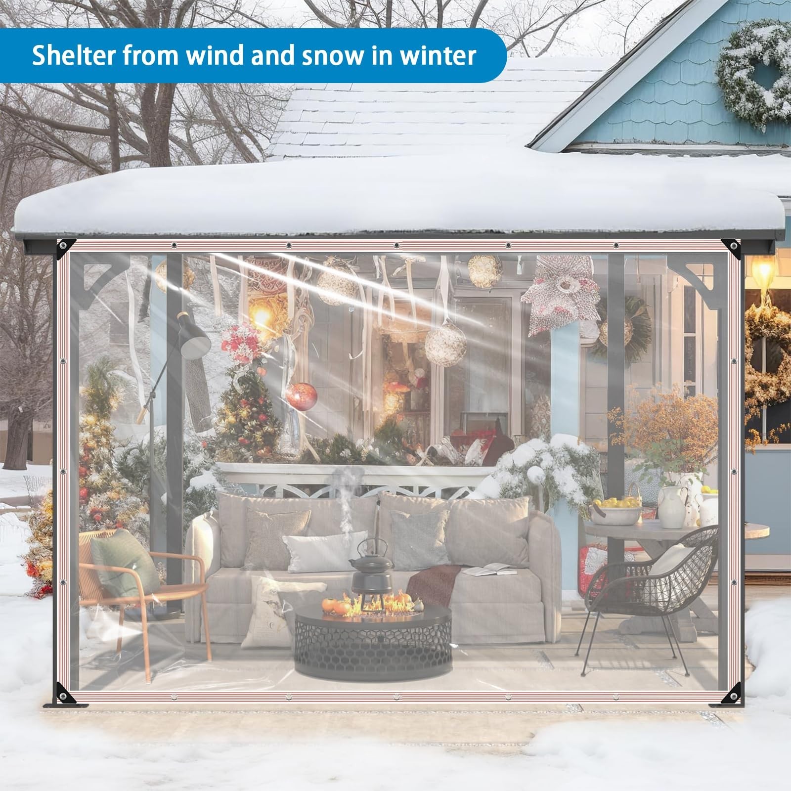 Clear Tarp 7×8 ft Heavy Duty Waterproof – Rip-Resistant Reinforced Plastic