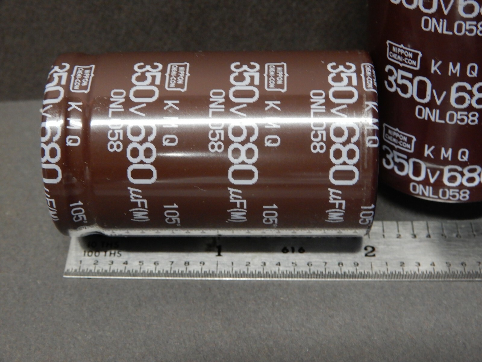 Nippon Chemi-Con KMQ 680uf 350V Snap In Electrolytic Capacitors Qty 4 NOS