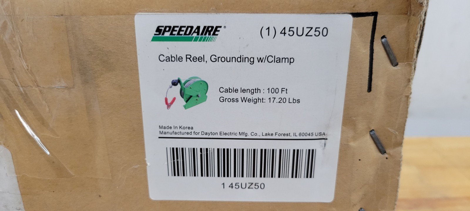 Speedaire Industrial Hose Reel With Clamp, 45UZ50 – NEW OPEN BOX