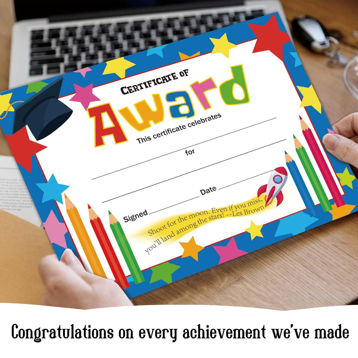 25 PCS Colorful 8 X 10 Inches Award Certificates Student of The Month Certifi…