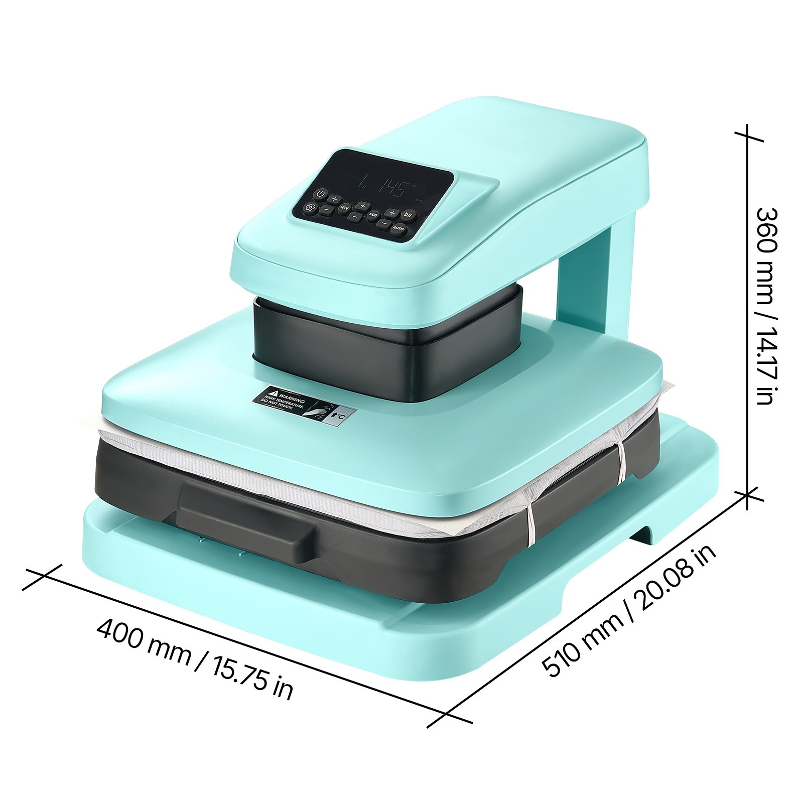 Uimoso Automatic Heat Press Machine for T-Shirts 15 x 15 in Heating Plate, Green