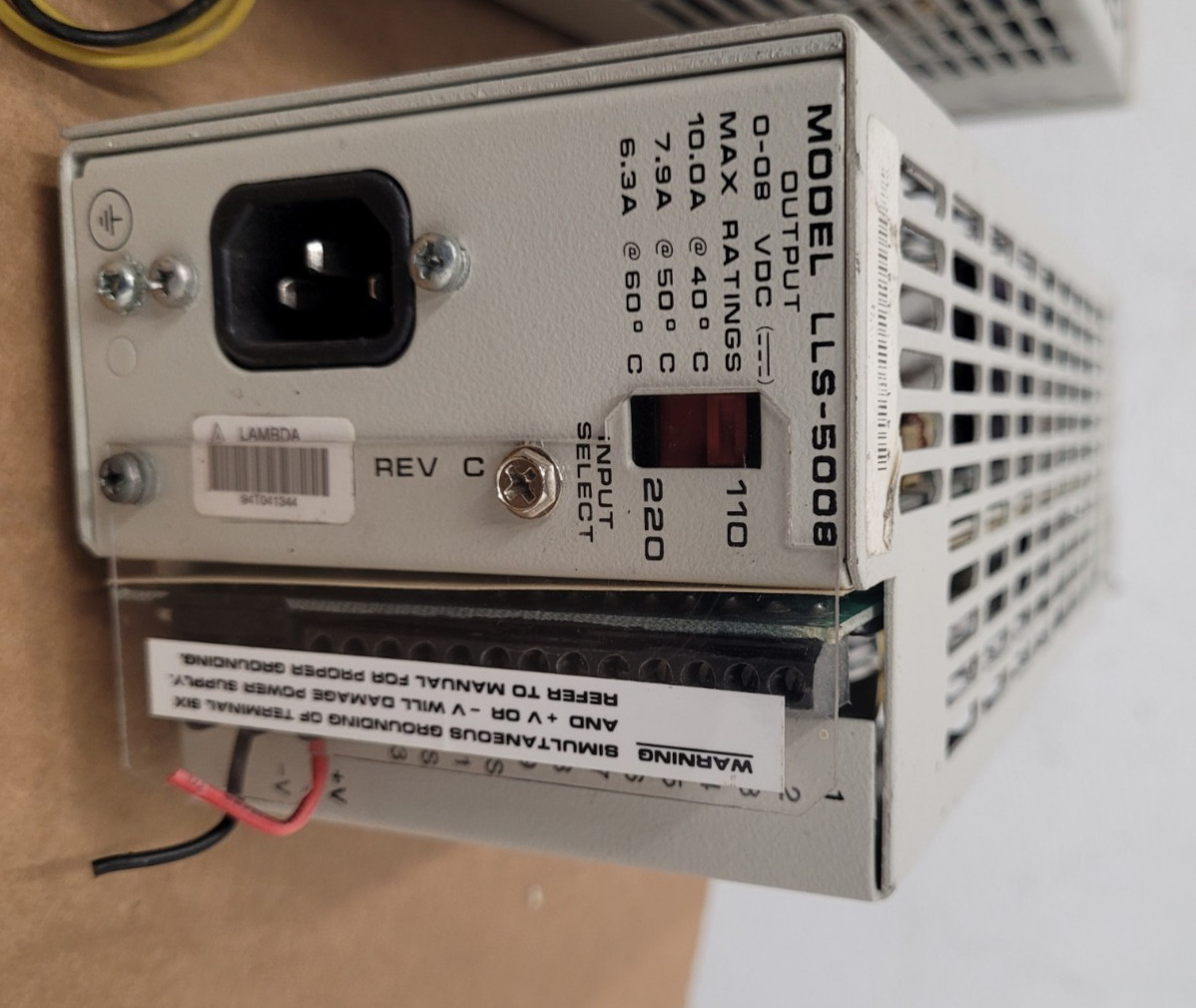 Lot of 5 Lambda Regulated DC Power Supply LLS5008, 0-8V 10A For Parts or Repair