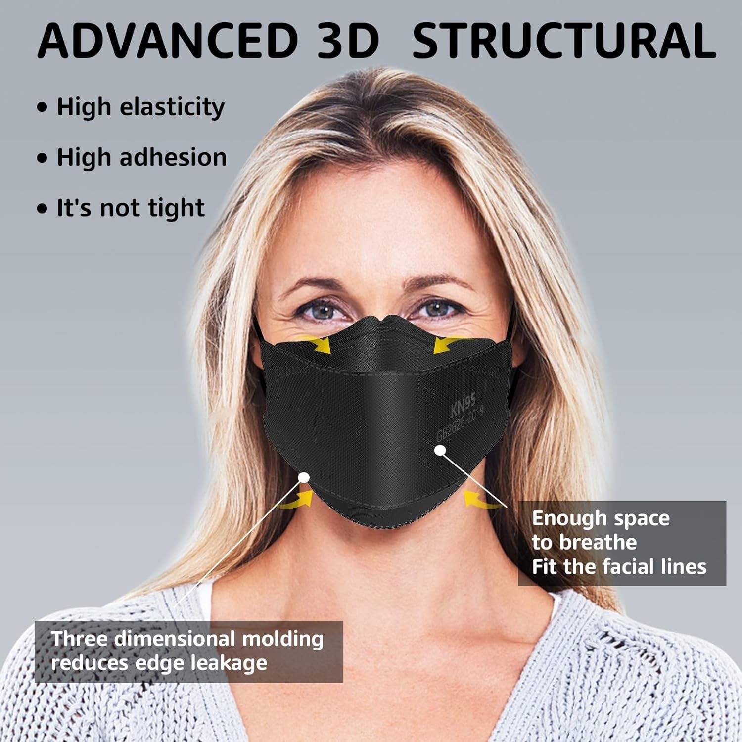 50-Pack Black KN95 Face Masks – Superior Protection & Comfort For All Scenarios