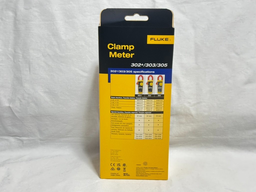 Fluke 302+ Plus Digital Clamp Meter Tester AC / DC Volt Amp Multimeter AC400A