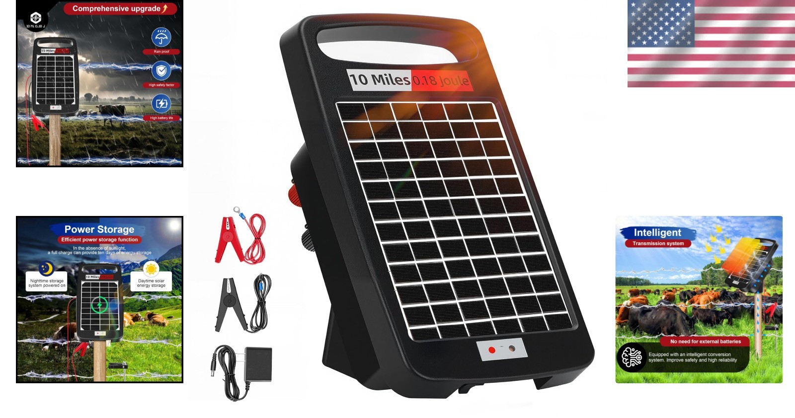 Rugged Portable Solar Fence Energizer – 24/7 Livestock Protection & Easy Setup