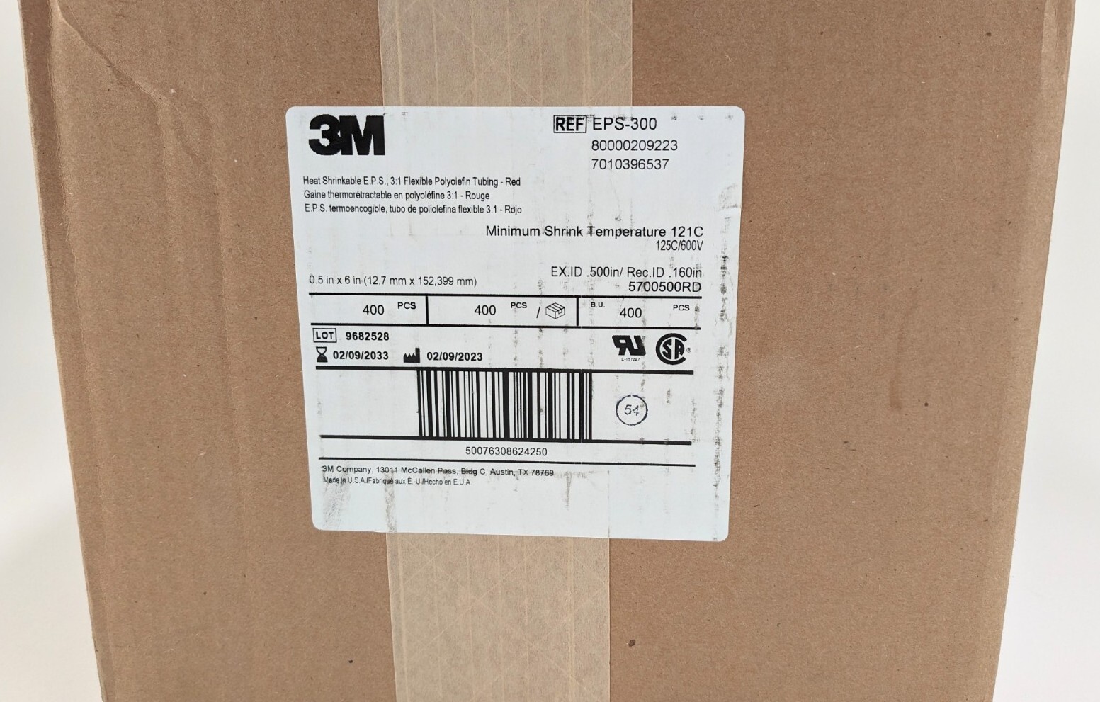 400 Count 3M 3:1 EPS300 Heat Shrink Polyolefin Tubing Adhesive Glue Lined 6″ .5″