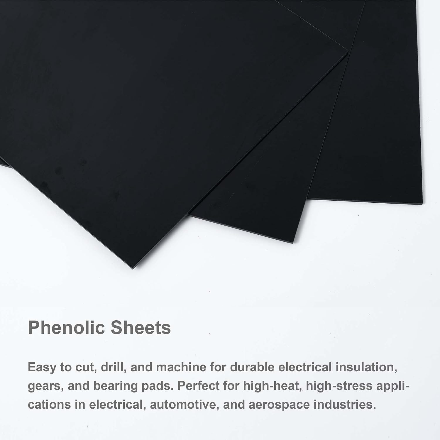 Black Phenolic Sheet12 X 12″, 1/8″ Inch Thick, Pack of 3, Laminated Resin Plate