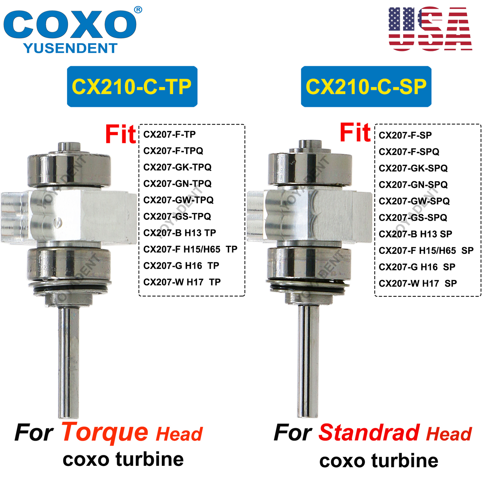COXO Dental Handpiece Fiber Optic High Speed Turbine LED Coupling 6Hole Fit NSK