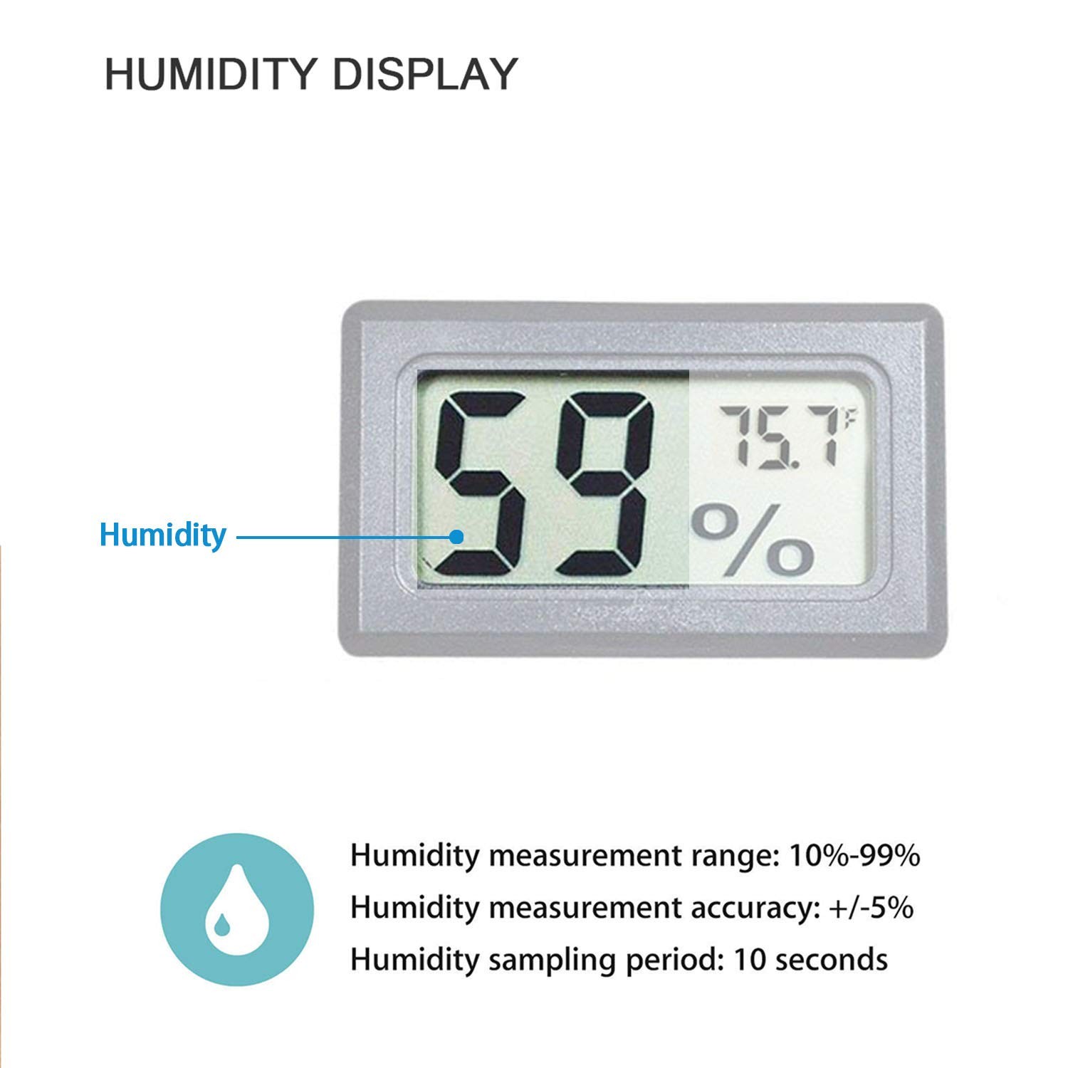 4-Pack Mini Digital Temperature Humidity Meters Gauge Indoor Black