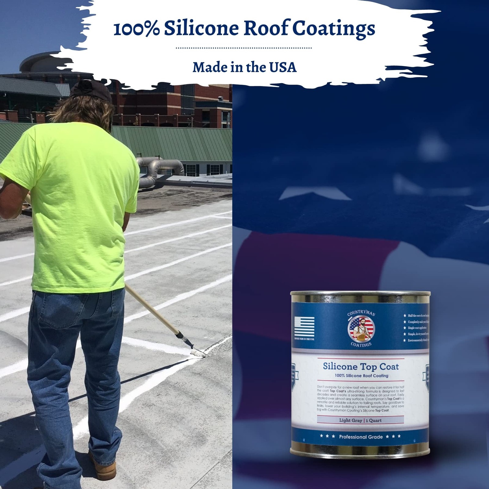 100% Silicone Roof Coating Sealant RV Camper Flat Roof Waterproof Quart