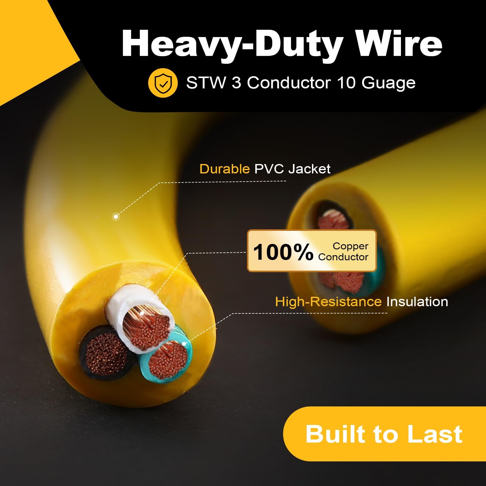 MOMUZLLY NEMA TT-30P to L14-30R Generator L14-30R, Black and Yellow