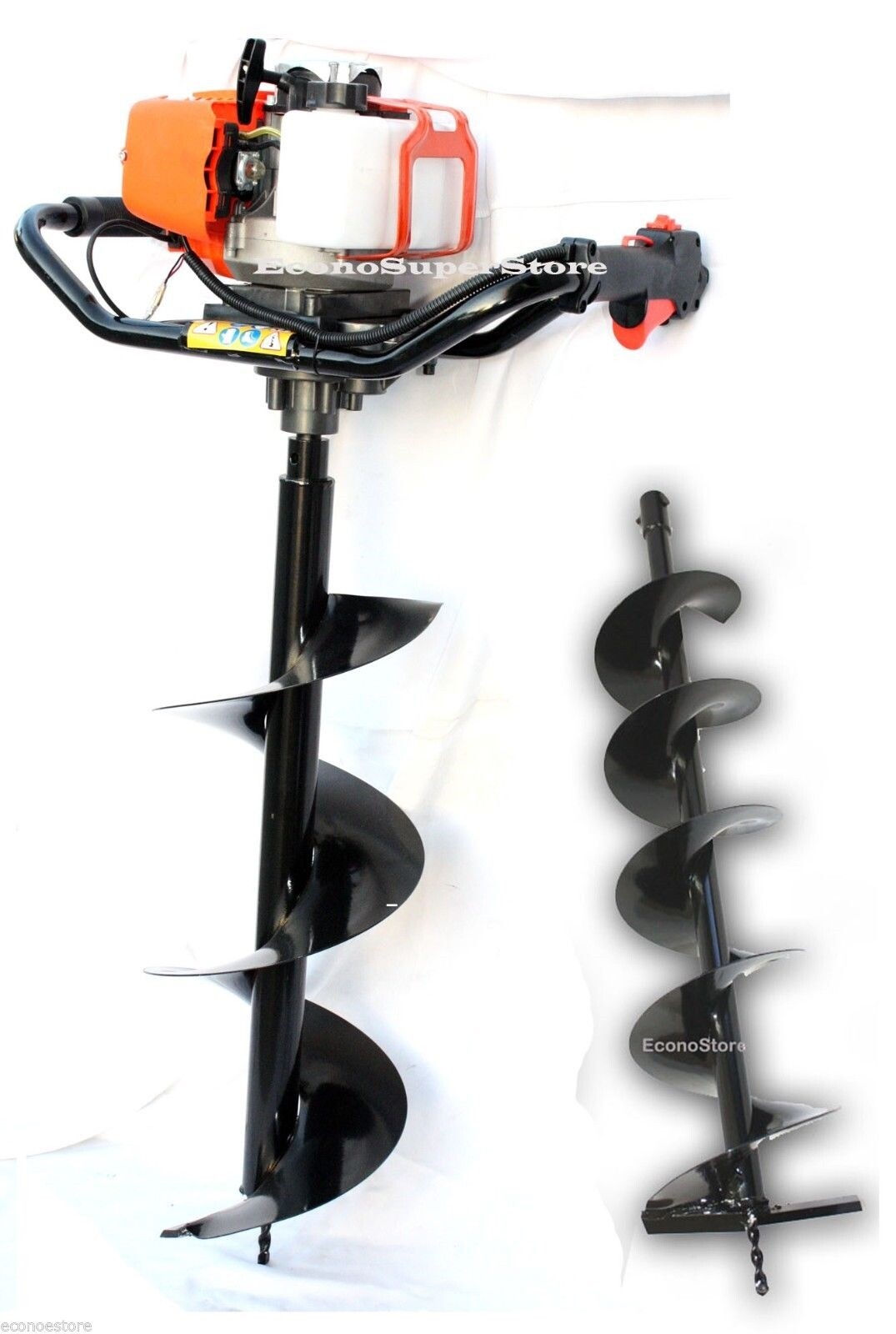 One Man Gas Post Hole Digger Fencing Soil Drill Machine w/4″ 6″ & 10″ Auger Bits