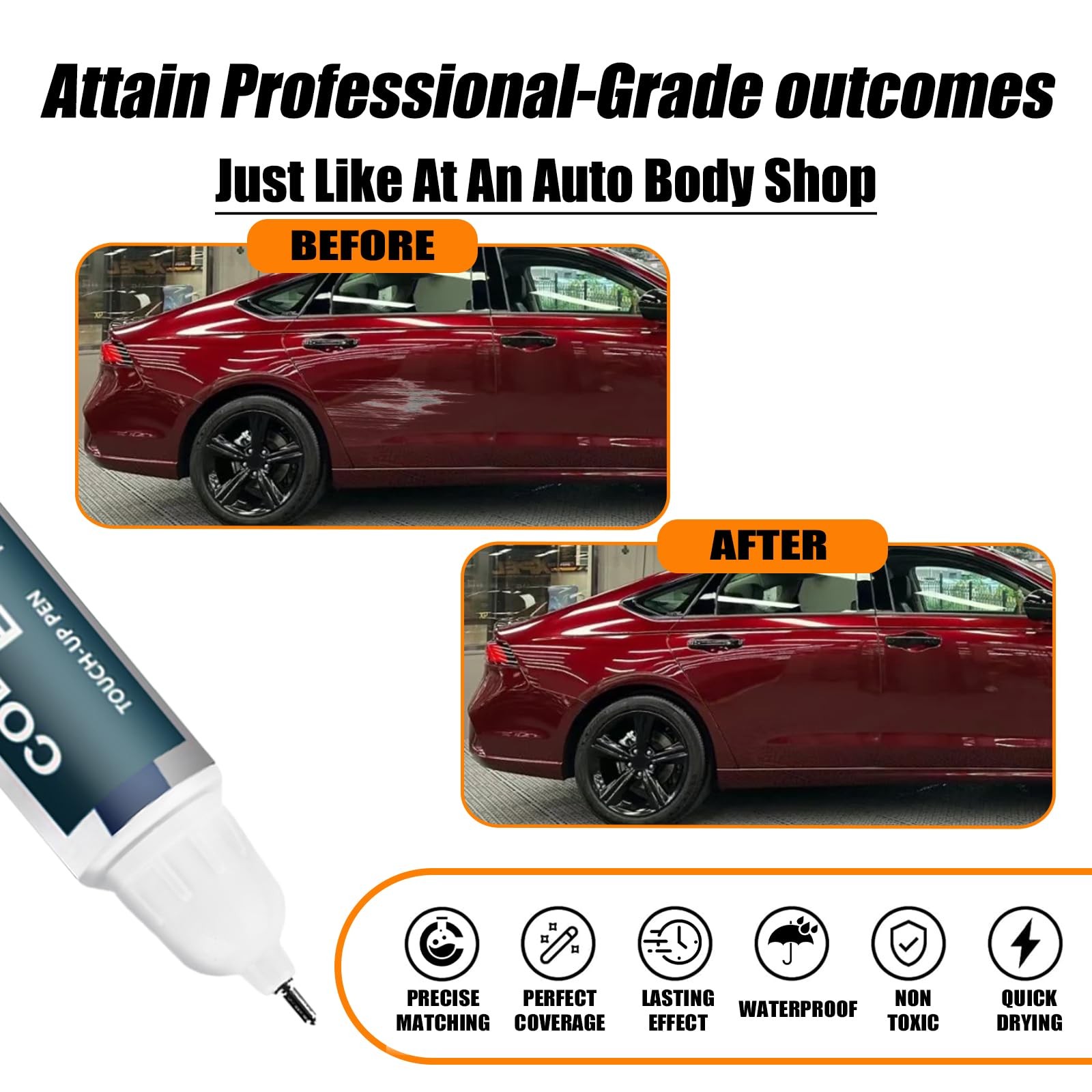 Touch Up Paint Pen for Honda Radiant Red Metallic Scratch Repair
