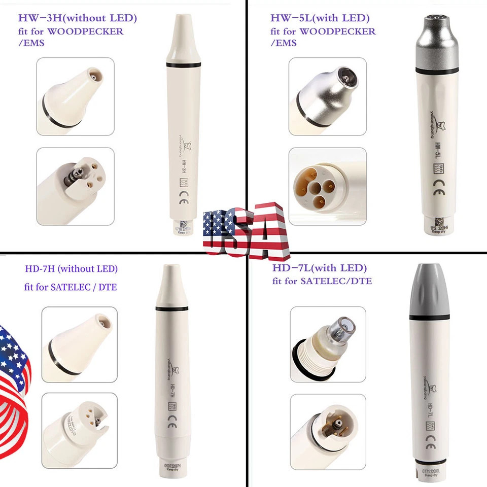 FDA Portable Dental Ultrasonic Piezo Scaler + Handpiece 5*Tips fit Cavitron/EMS