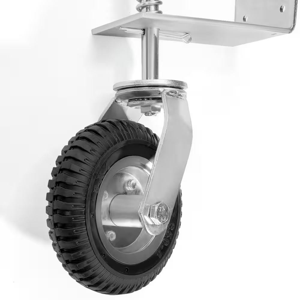 Stark USA Gate Caster 8in Heavy Duty Spring Loaded Adjustable Wheel 200lb Silver