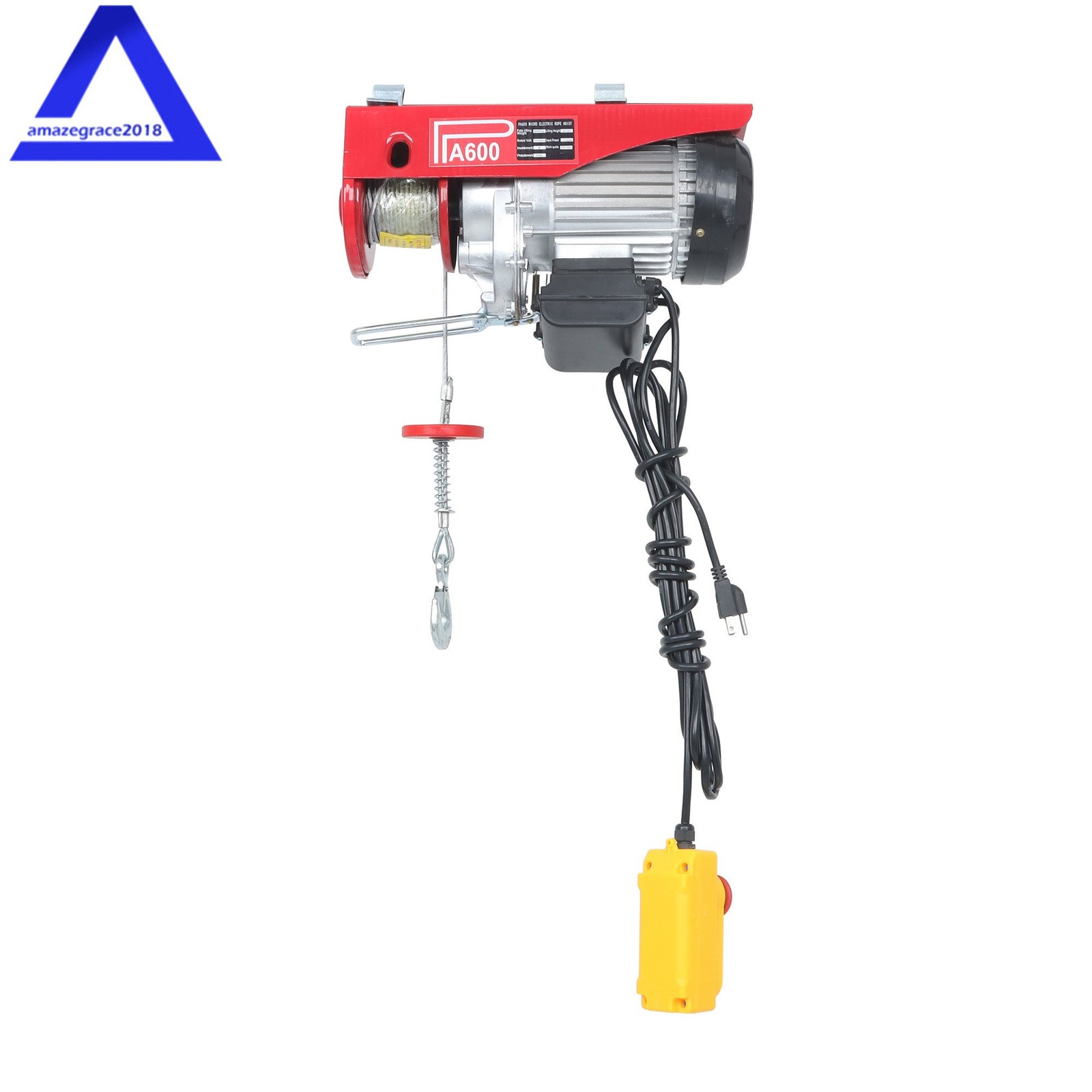 1320lbs Electric Winch 110V 1150W Mini Electric Hoist 14ft Wired Remote Control