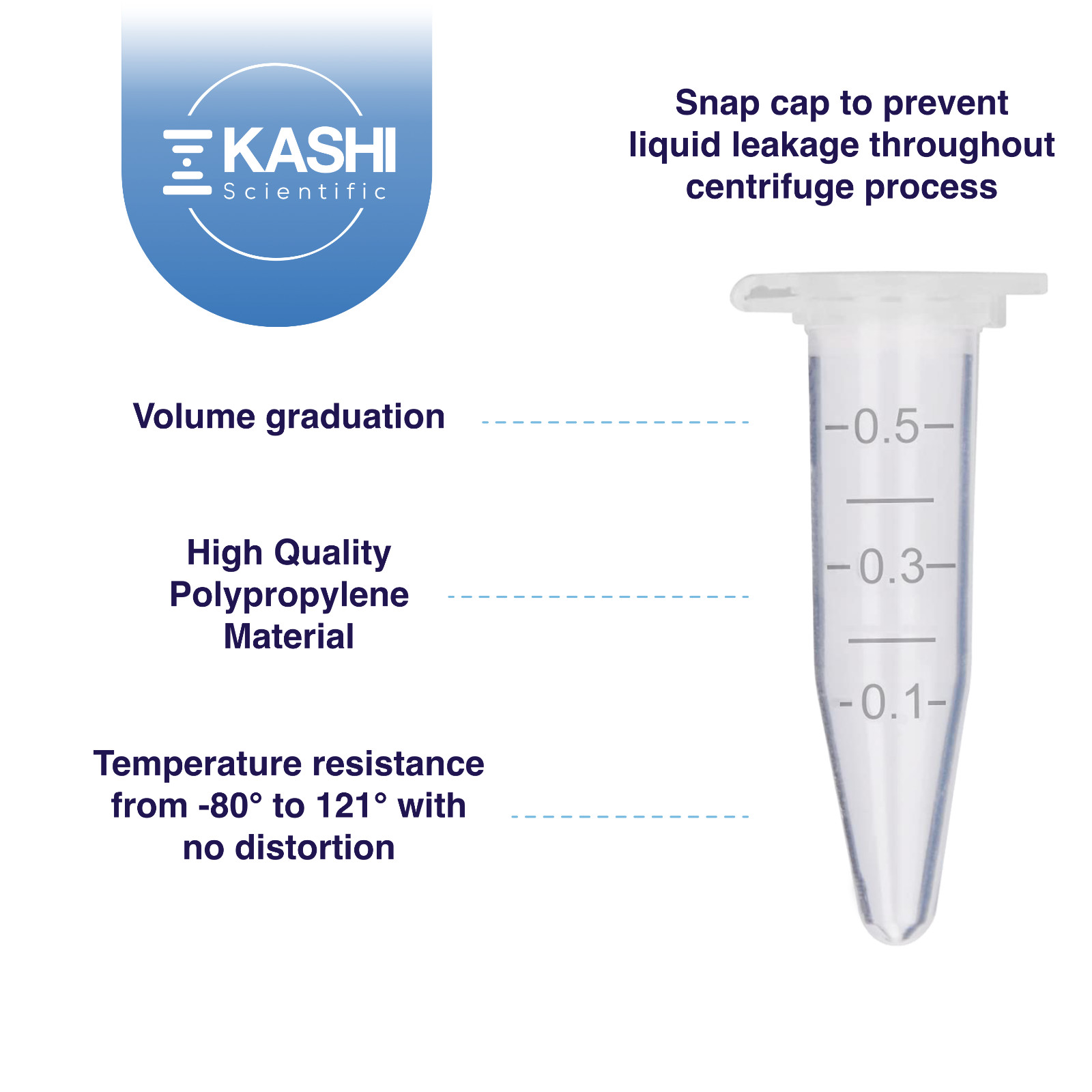 0.5mL Microcentrifuge Tube with Snap Cap [1000/Pack]