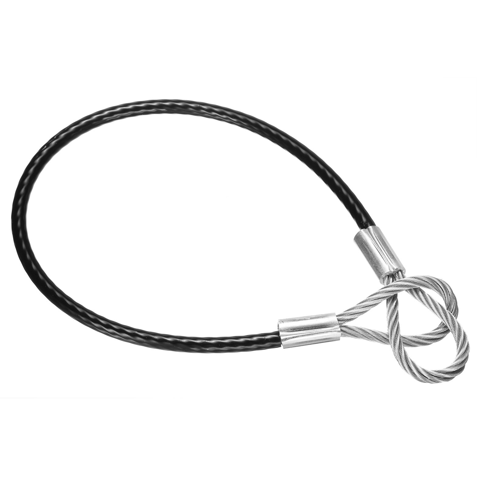 20 Inch Safety Cable Lock 304 Stainless Steel Wire Rope 0.26″ Dia Black
