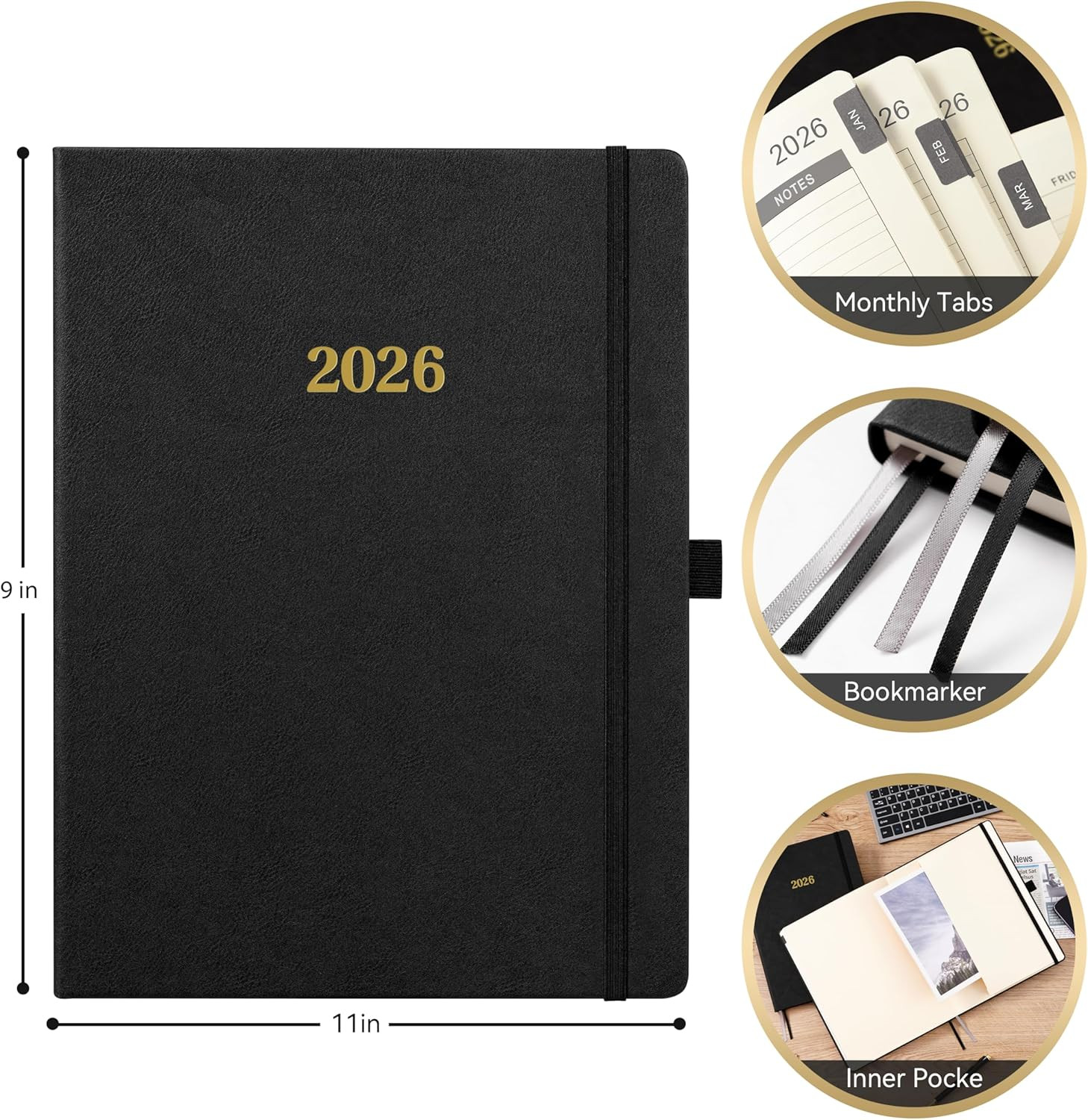 2026 Planner – Weekly and Monthly Planner 2026, Jan.2026 – Dec.2026, 9″ X 11″