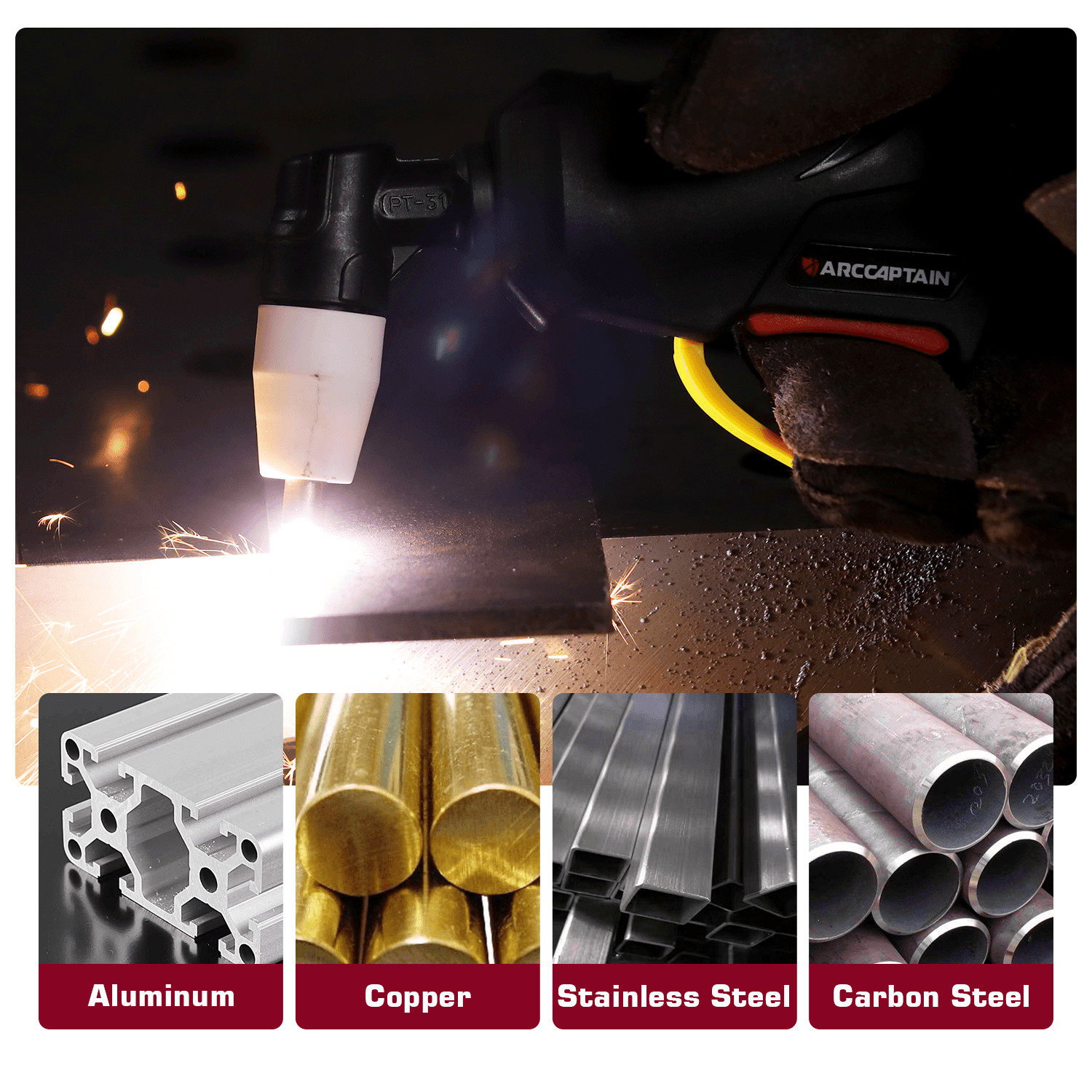 ARCCAPTAIN PT-31 Plasma Cutter Cutting Torch Gun Completed 4M/13ft for CUT 50 US
