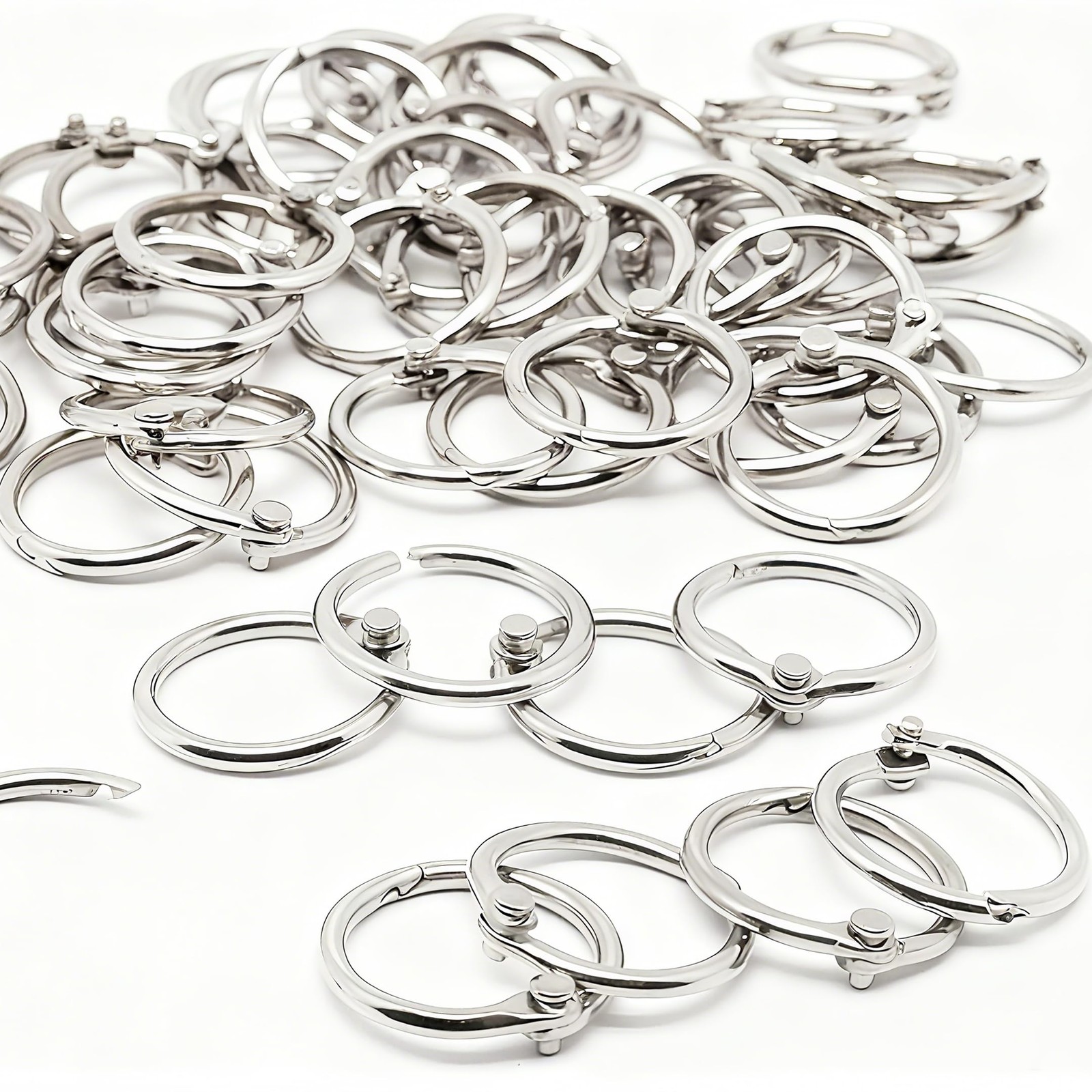 Small Binder Rings 1/2 inch 50 Pcs Mini Book Key 50PCS, Silver