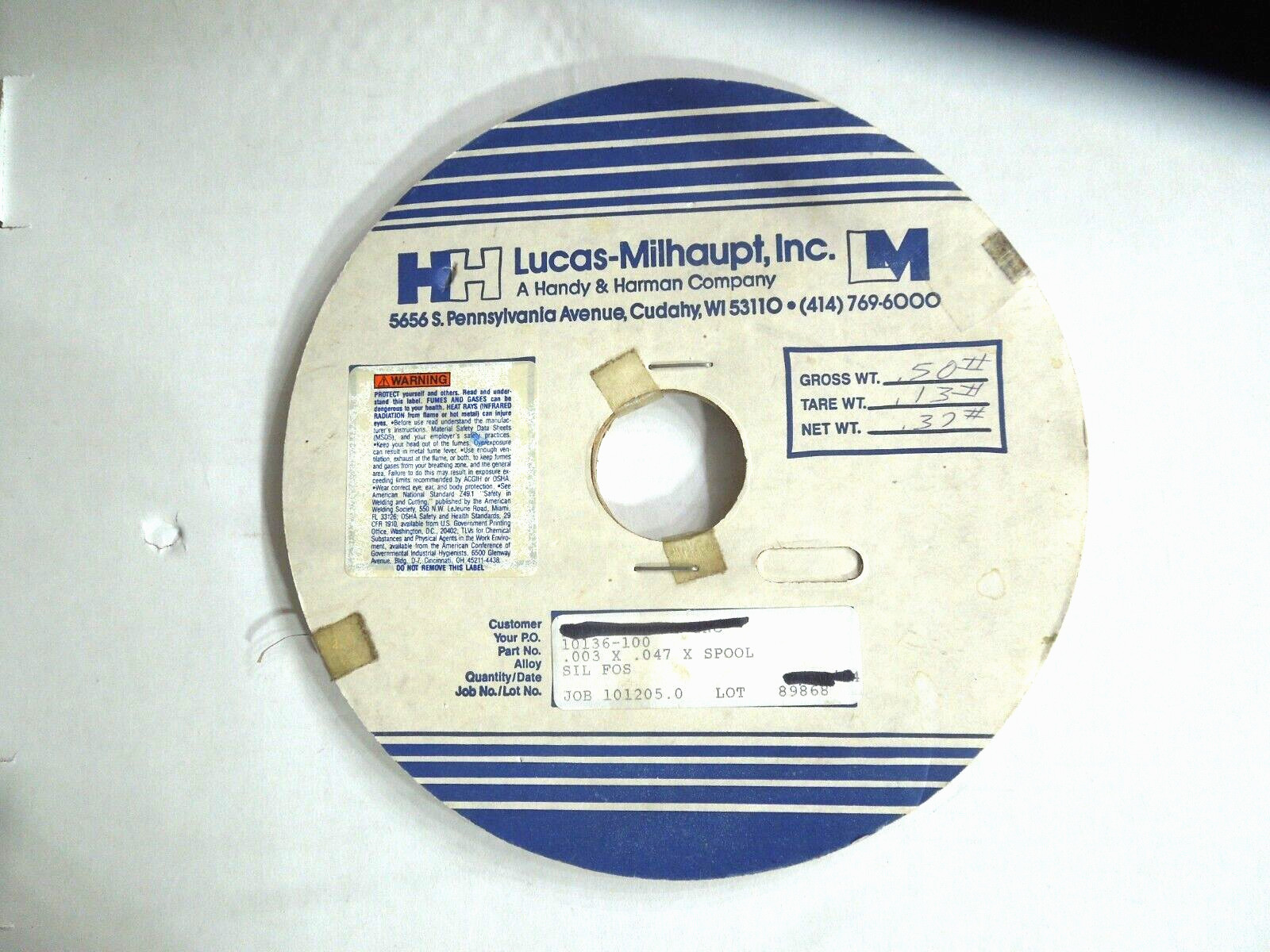 LUCAS MILHAUPT SIL- FOS STRIP .0030 THICKNESS x .047 WIDTH X SPOOL