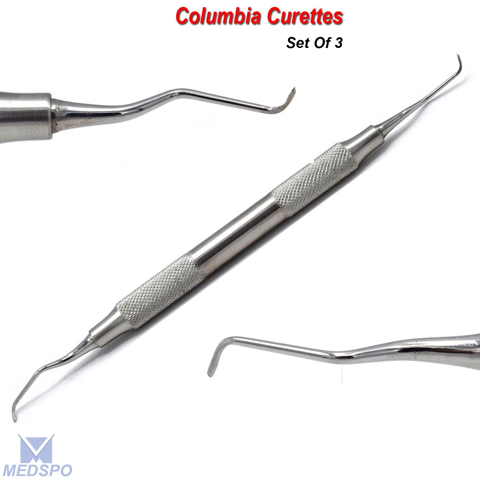 Hygienist Columbia Curette Periodontal Universal Curettes Dental Scaler Set Of 3