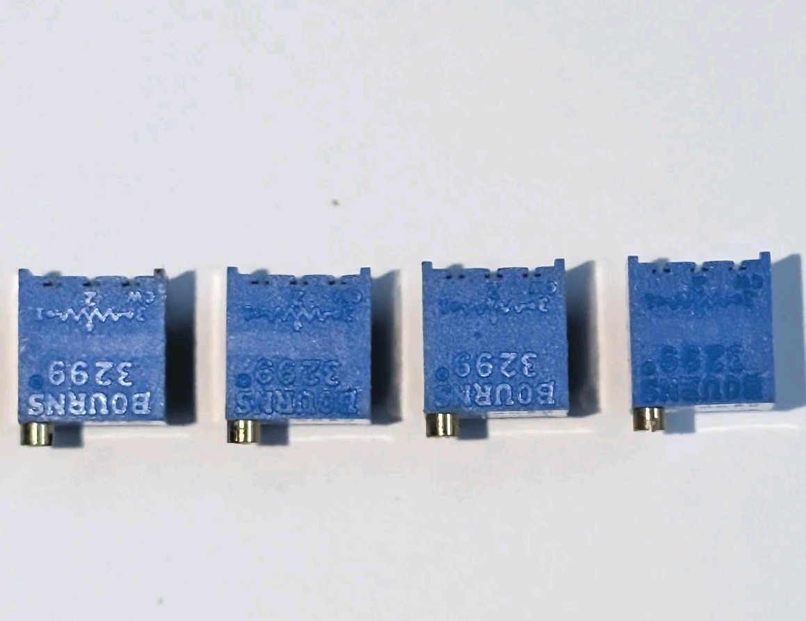 BOURNS 3299 Trimpot 10Ω to 2 MΩ TOP ADJ 25 Turn Side Adjust (4 Piece Lot) NOS