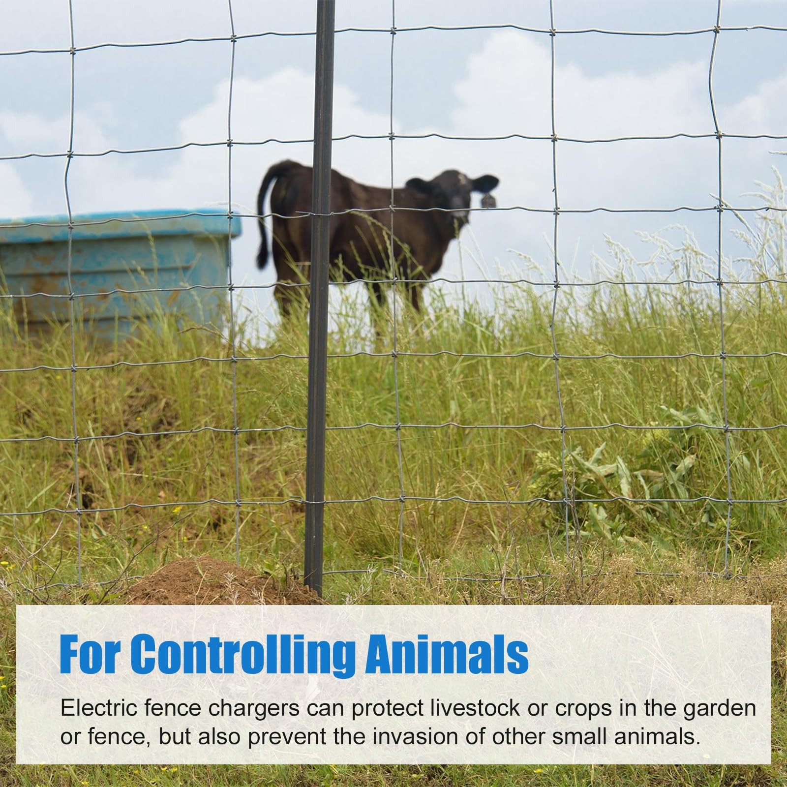 Electric Fence Charger, 5 Mile Plug in Electric Fence Energizer, for Preventive