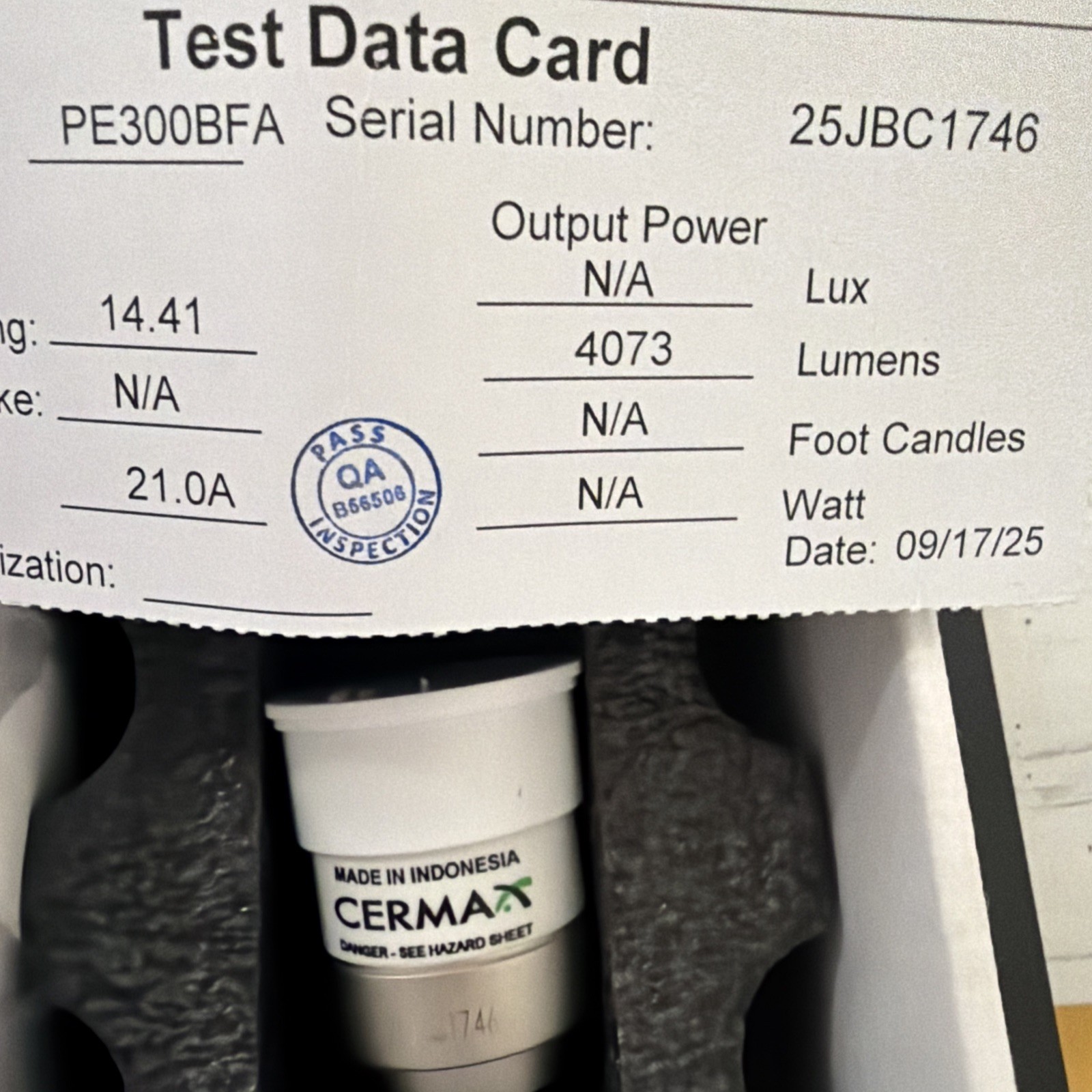 PE300BF PE300BFA Excelitas Cermax 300W 14V Xenon Lamp NEW FREESHIPPING