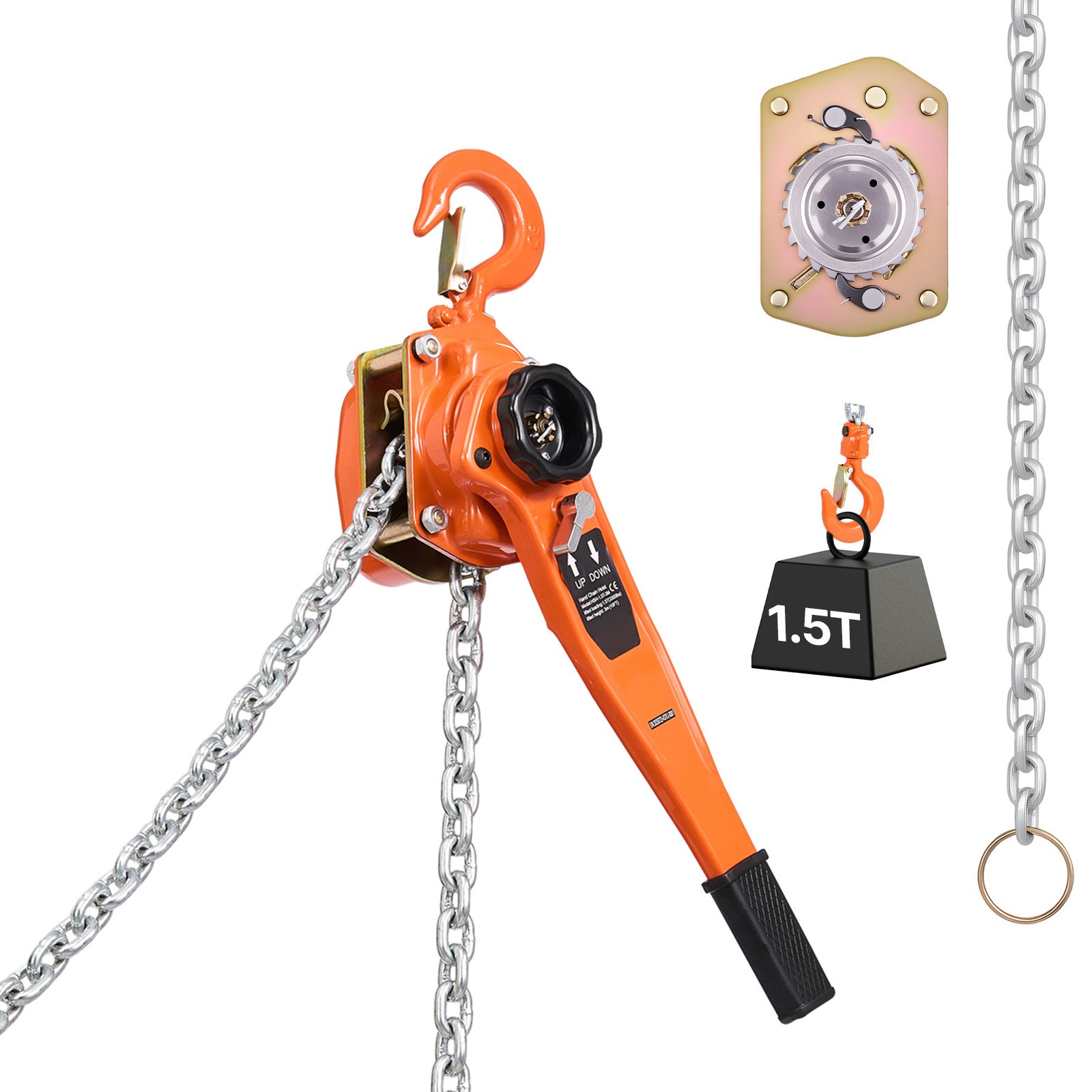 Uimoso Manual Lever Chain Hoist 1.5T 3300 lbs 10 ft Lift for Warehouse Use
