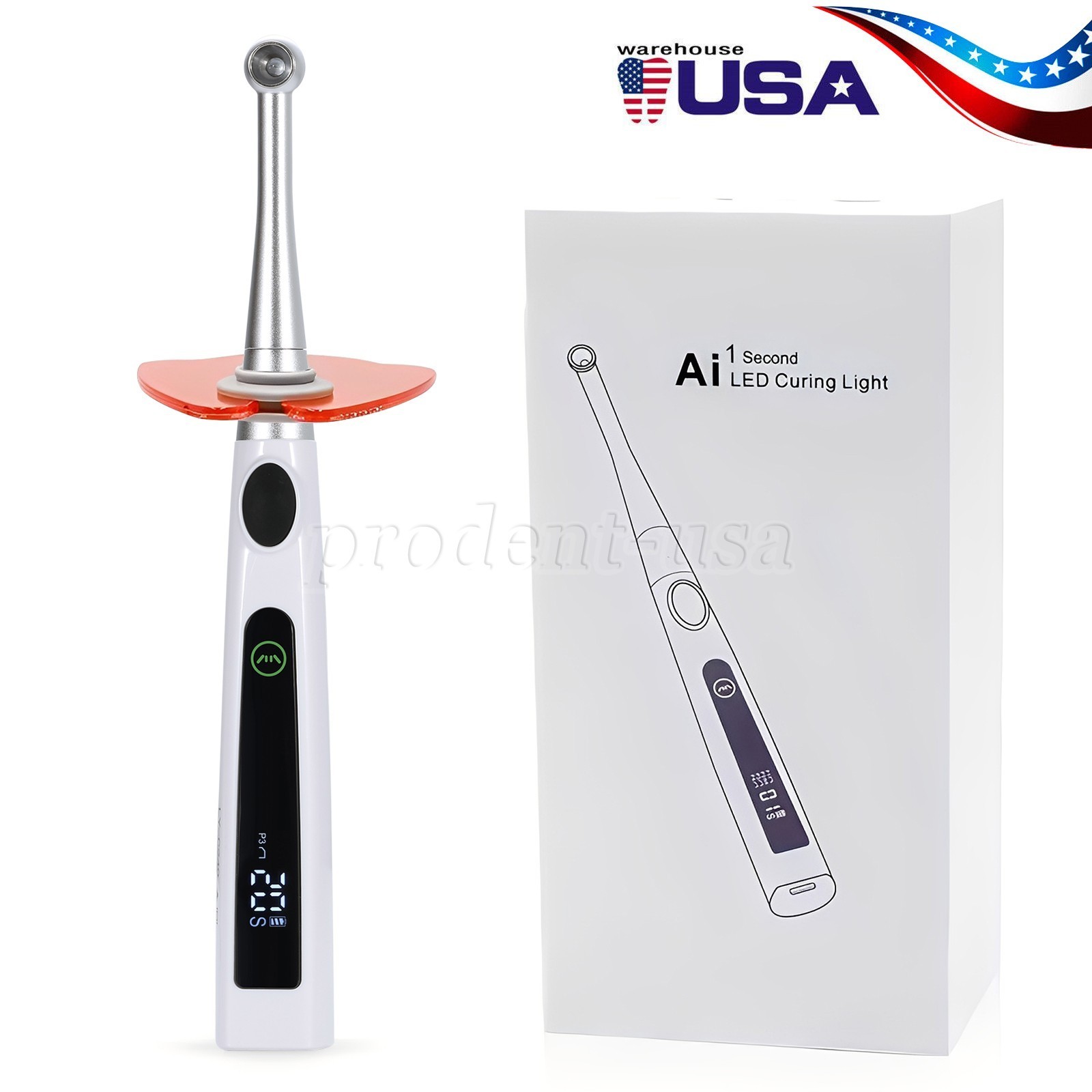 Dental Cordless LED Light Cure Lamp Metal Head 1S LED Curing Light Photopolymer