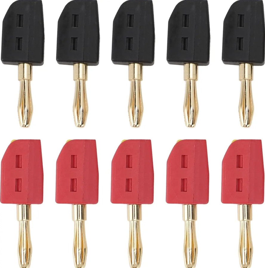 10pcs 4mm Gold Plated Banana Plug Connector High Current 32A – Banana Connector