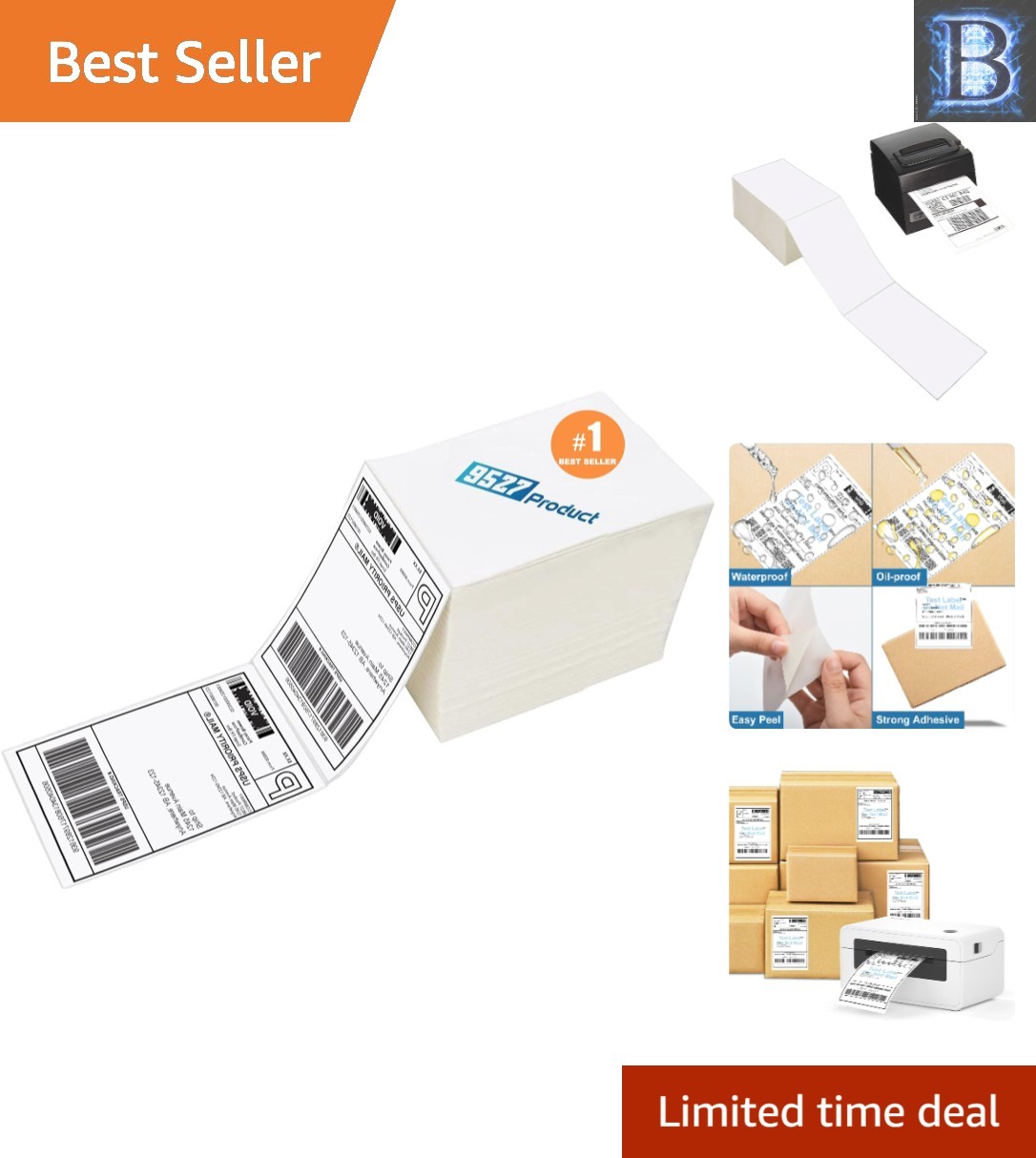4×6 Direct Thermal Labels – 100 Labels with Strong Adhesive for Secure Shipping