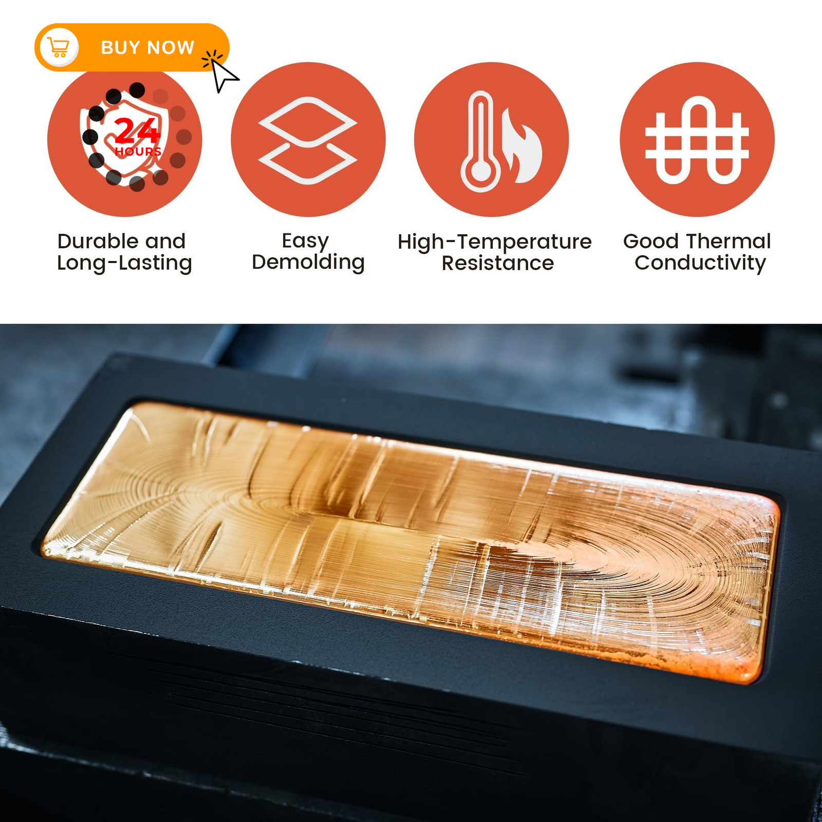 Nelyrho 1 Piece 8kg Graphite Ingot Mold for Casting Gold 8kg-1 piece, black