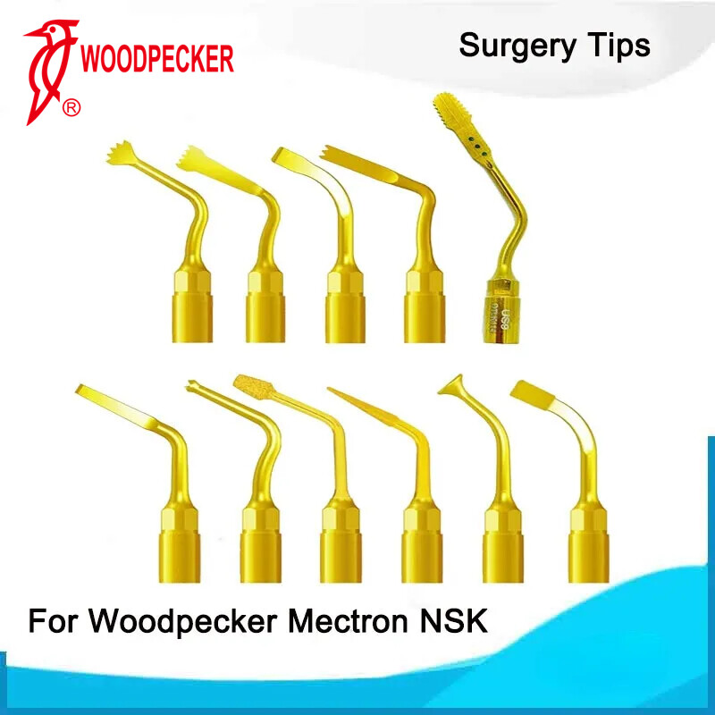 Dental Piezo Scaler Ultrasonic Bone Surgery U Tips Fit NSK Woodpecker US-II LED