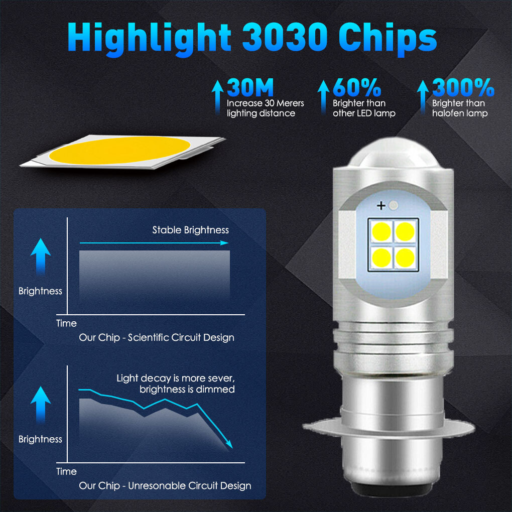 2x Bright White LED light bulbs for Kubota L1500 L2000 L2200 12v headlights bulb