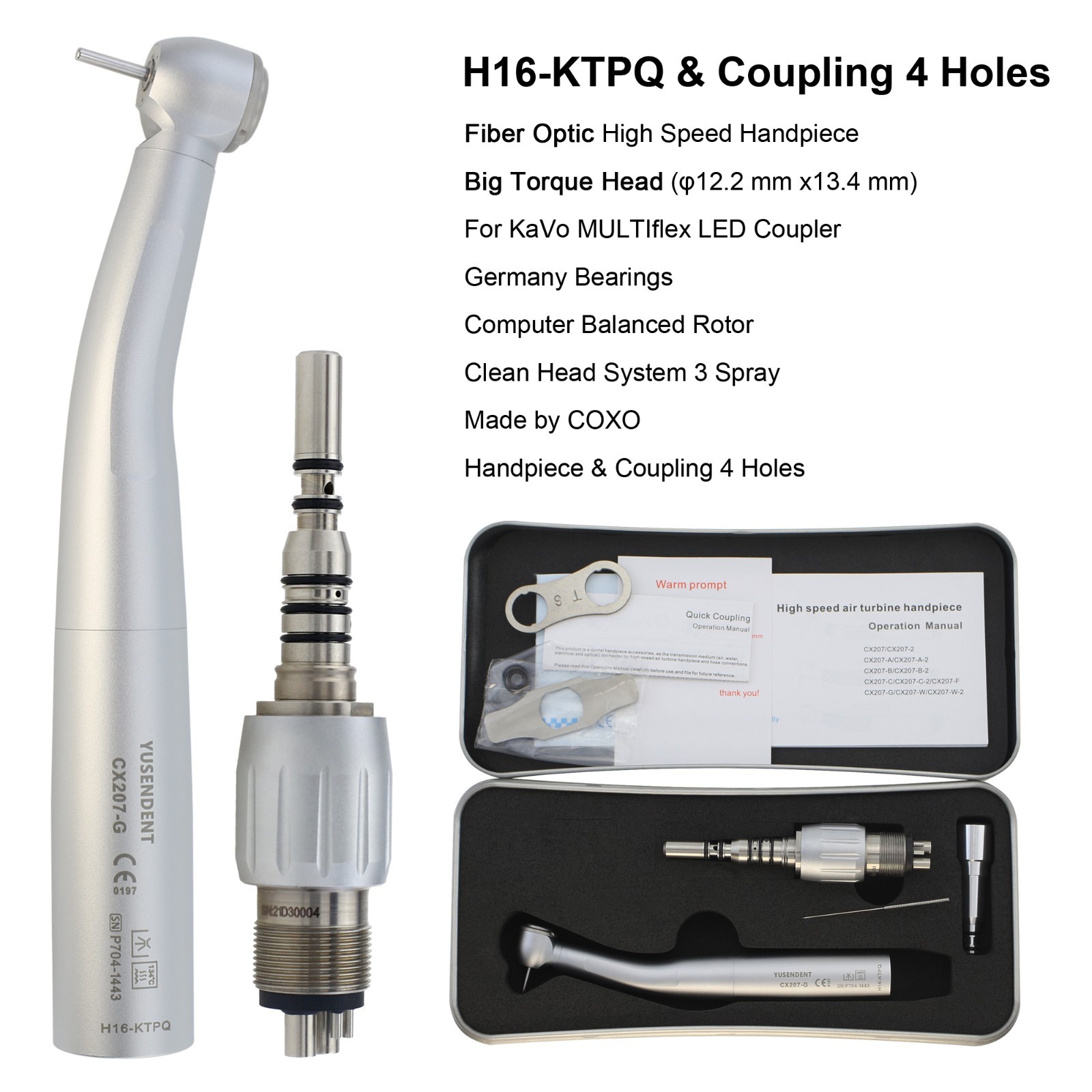 COXO BEING Dental High Speed Handpiece Fiber Optic For KaVo MULTIflex Coupler