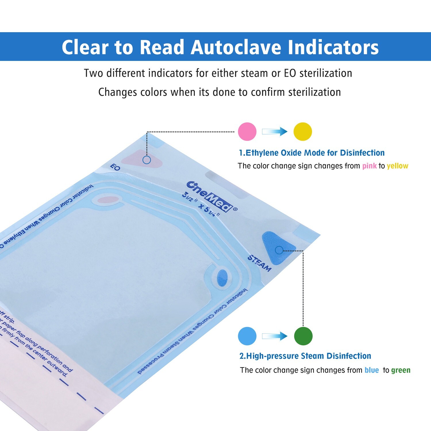 OneMed Self Seal Sterilization Pouches, for Dental Tattoo Nail 3.5″x5.25″-200